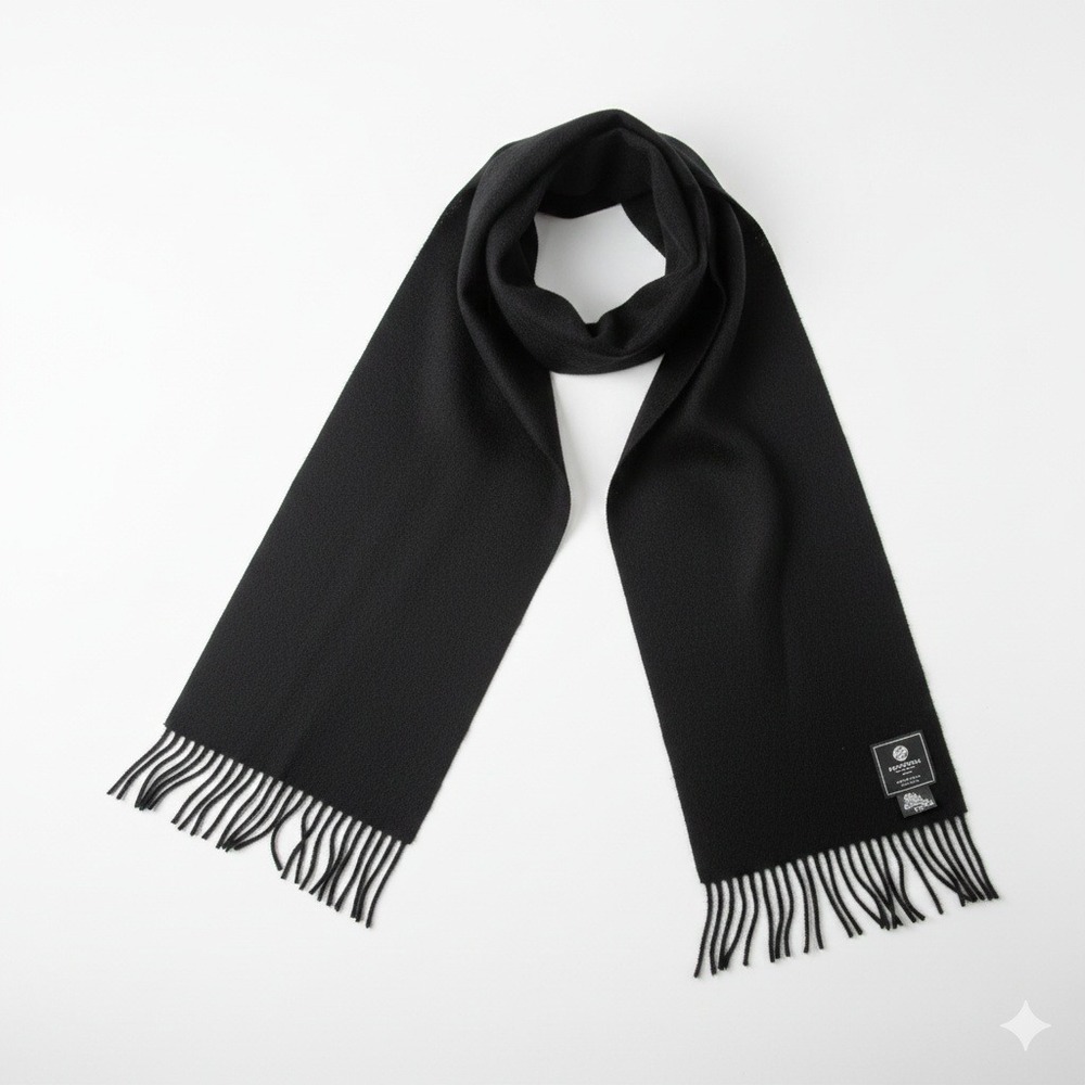 Swanndri New‎ Zealand 100% Wool Black Fringe Scarf OSFA Winter Warm Unisex Wrap
